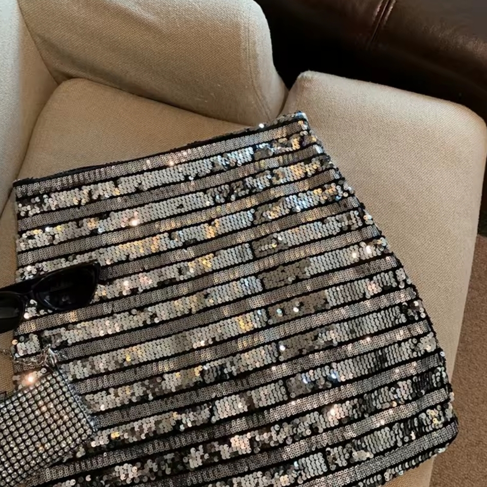 Slim A-line Sequin Skirts - Picture 3 of 7